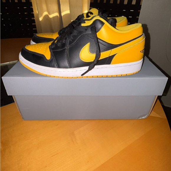 Nike | Shoes | Nike Air Jordan Black And Yellow Lowtop Sneakers | Poshmark